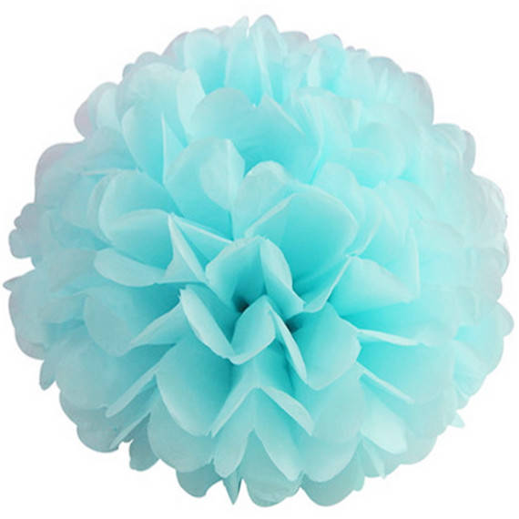 Бумажный помпон для оформления 35 см нежно-голубой 
Бумажный помпон для оформления 35 см нежно-голубой