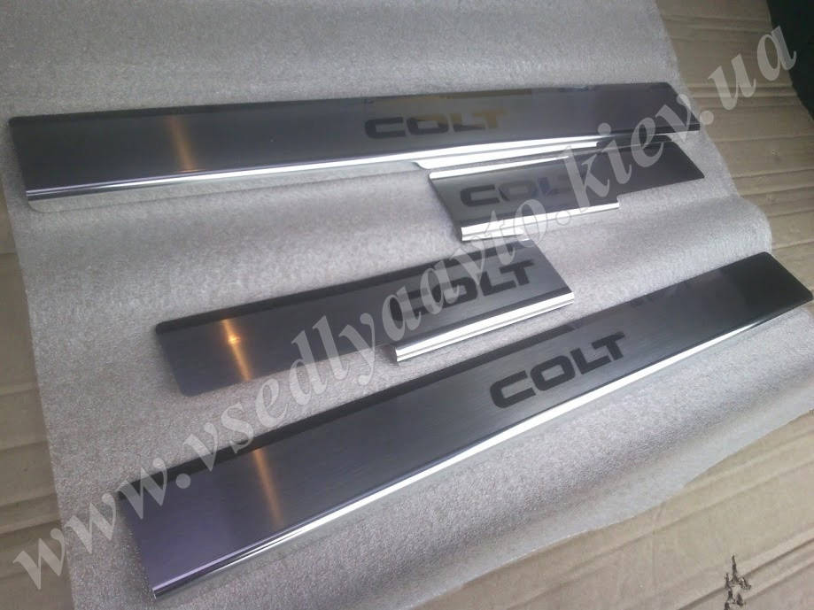 Защита порогов - накладки на пороги Mitsubishi COLT VI/VII 5-дверка с 2004-2008/2009- гг. (Premium)
Защита порогов - накладки на пороги Mitsubishi COLT VI/VII 5-дверка с 2004-2008/2009- гг. (Premium)