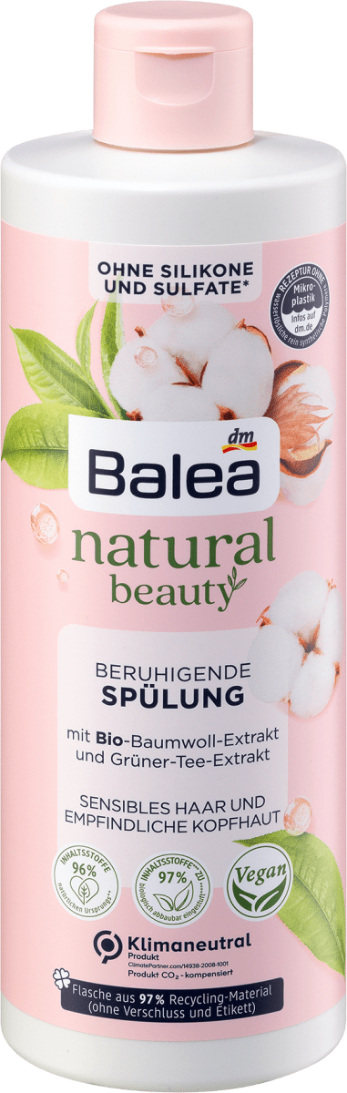Бальзам - кондиционер Balea Natural Beauty Bio-Baumwoll-Extrakt und Grüner-Tee-Extrakt, 350 ml
Бальзам - кондиционер Balea Natural Beauty Bio-Baumwoll-Extrakt und Grüner-Tee-Extrakt, 350 ml