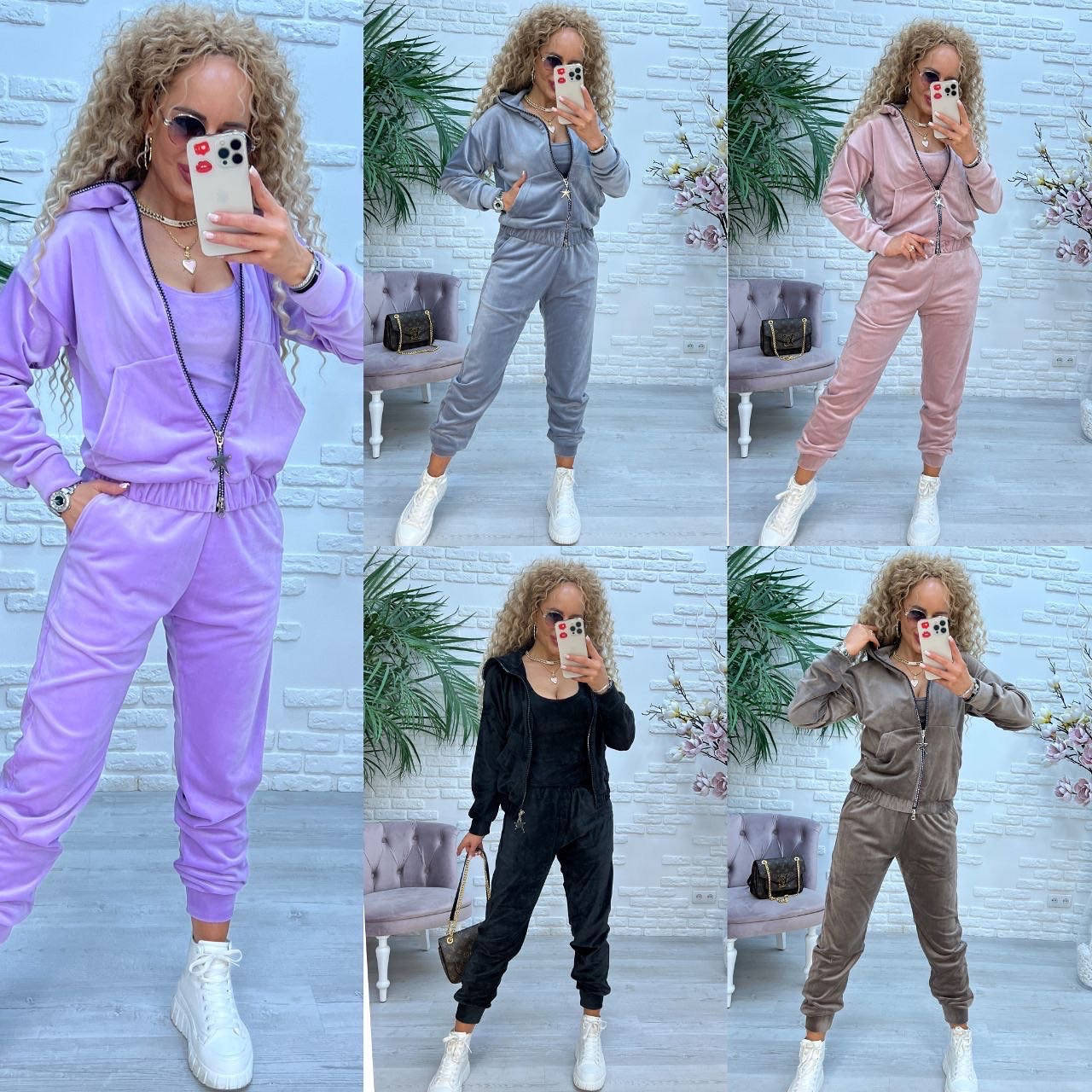 Женский велюровый спортивный костюм тройка, Разные цвета
Женский велюровый спортивный костюм тройка, Разные цвета