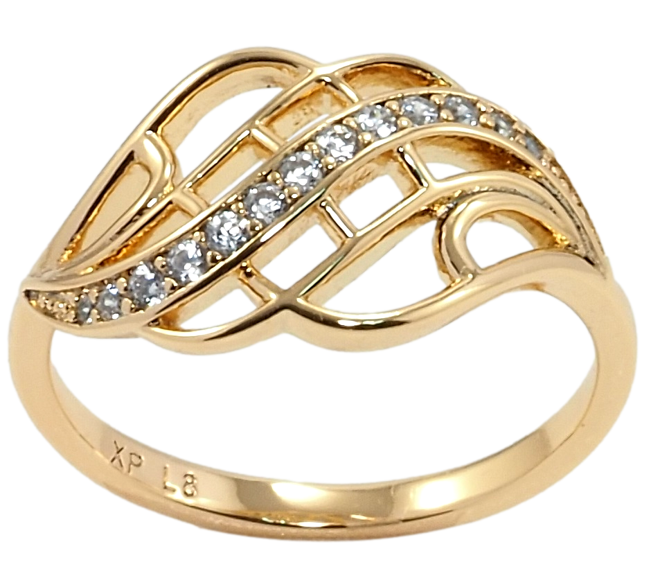 Кольцо Xuping Позолота 18K "Резной орнамент с цирконием" р.18,18.5,19 
Кольцо Xuping Позолота 18K "Резной орнамент с цирконием" р.18,18.5,19