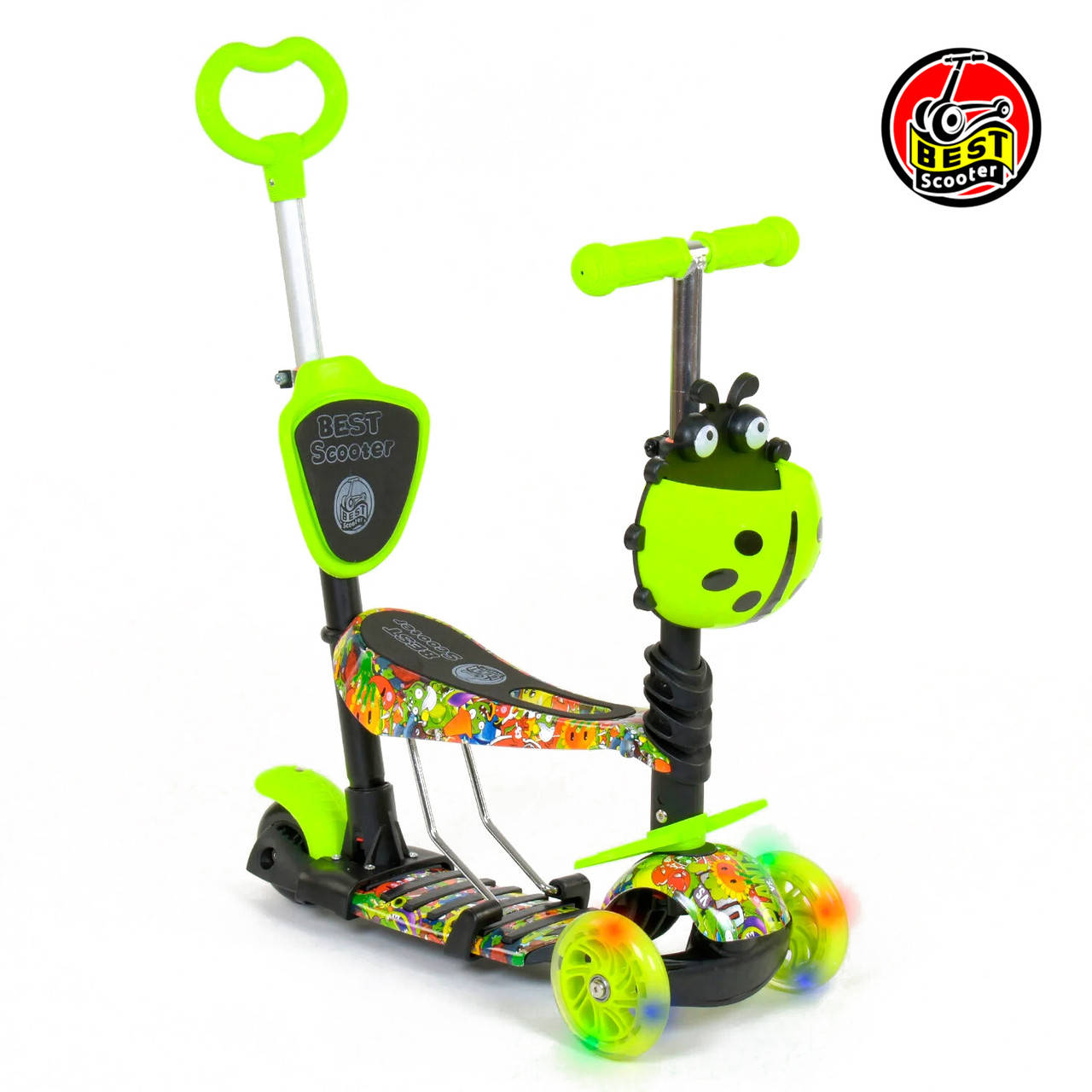 Детский самокат 5в1 с сиденьем и родительской ручкой Best Scooter 55945 Божья Коровка Салатовый
Детский самокат 5в1 с сиденьем и родительской ручкой Best Scooter 55945 Божья Коровка Салатовый
