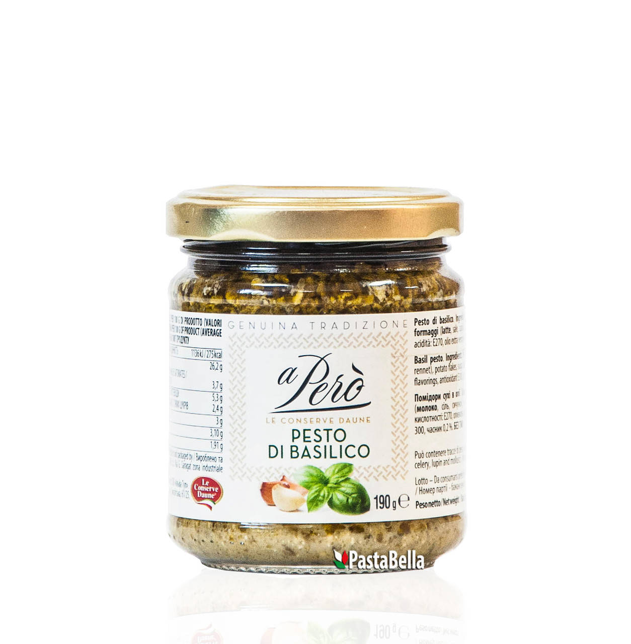 Итальянский Соус "Песто Базилик" для пасты и закусок - "Pesto di Basilico" 212мл aPerò