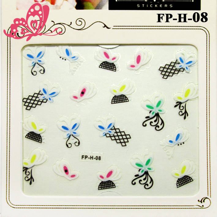 Самоклеящиеся Наклейки для Ногтей 3D Nail Stickers FPН 08, Разноцветные Бабочки и Черные Сетки, Дизайн Ногтей, Разные цвета
Самоклеящиеся Наклейки для Ногтей 3D Nail Stickers FPН 08, Разноцветные Бабочки и Черные Сетки, Дизайн Ногтей, Разные цвета