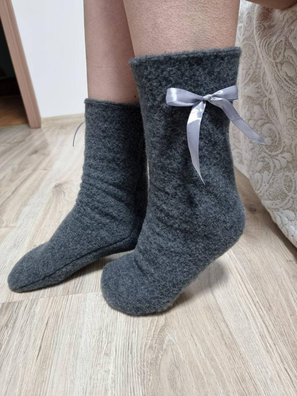 Флисовые теплые носки подколенки гетры серые 35-39 р., Серый