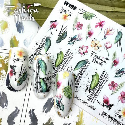Слайдер дизайн наклейки на ногти для маникюра водные Fashion Nails w 108 листья паутинка цветы, Зелёный
Слайдер дизайн наклейки на ногти для маникюра водные Fashion Nails w 108 листья паутинка цветы, Зелёный