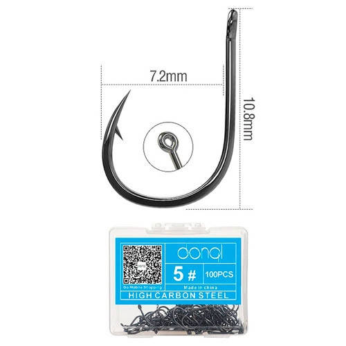 Набор Крючок рыболовный №5 DONQL (100 штук) 
Набор Крючок рыболовный №5 DONQL (100 штук)