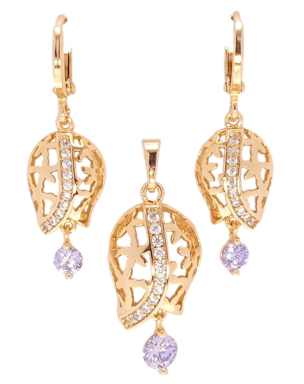 Набор Xuping Позолота 18K Серьги Кулон "Резные бутоны с сиреневыми кристаллами"
Набор Xuping Позолота 18K Серьги Кулон "Резные бутоны с сиреневыми кристаллами"