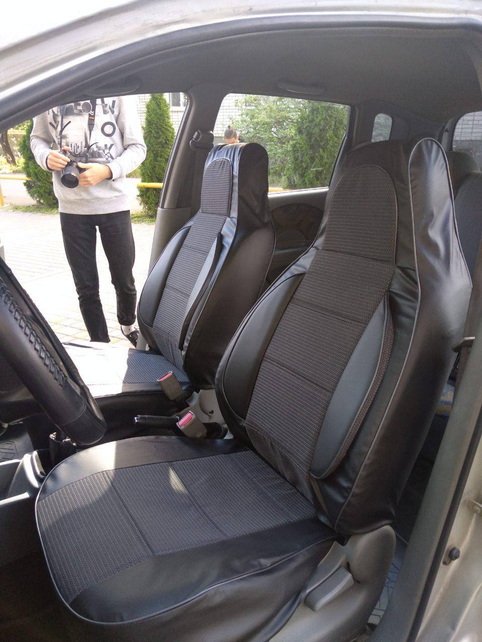 Чехлы на сиденья Рено Кенго (Renault Kangoo) (1+1, универсальные, кожзам+автоткань, пилот)
Чехлы на сиденья Рено Кенго (Renault Kangoo) (1+1, универсальные, кожзам+автоткань, пилот)
