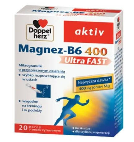 Doppelherz Aktiv, Magnez-B6 UltraFAST 400mg, Магний B-6 быстроусвояемый в порошке 20 саше
Doppelherz Aktiv, Magnez-B6 UltraFAST 400mg, Магний B-6 быстроусвояемый в порошке 20 саше