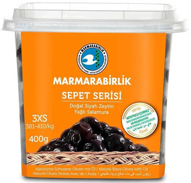 Маслины (оливки) черные вяленые с косточкой 400 г Marmarabirlik Sepet Seriss 3XS (Турция)
Маслины (оливки) черные вяленые с косточкой 400 г Marmarabirlik Sepet Seriss 3XS (Турция)