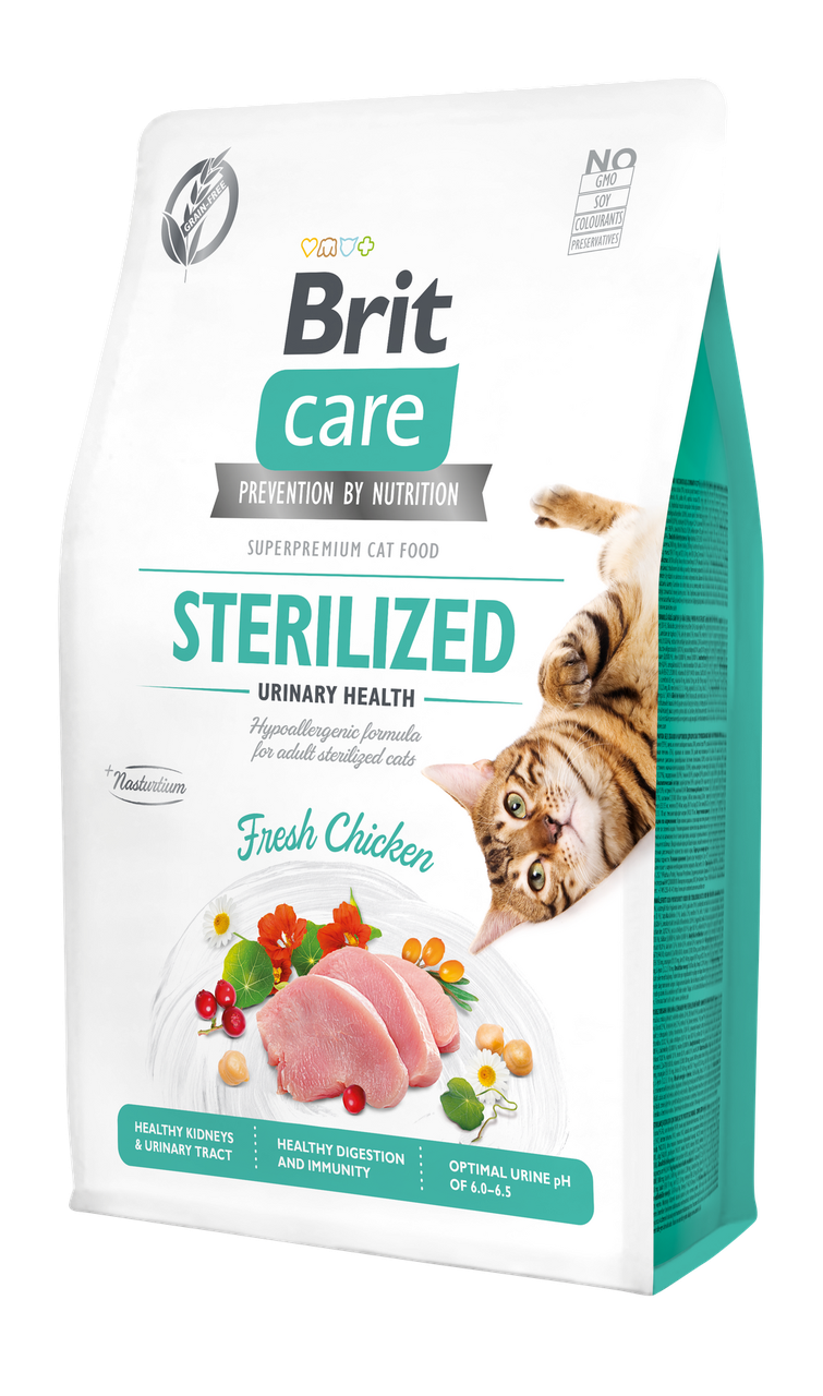 Brit Care Cat GF Sterilized Urinary Health для стерилизованных кошек и поддержания мочевыделительной системы - 0,4 кг
Brit Care Cat GF Sterilized Urinary Health для стерилизованных кошек и поддержания мочевыделительной системы - 0,4 кг