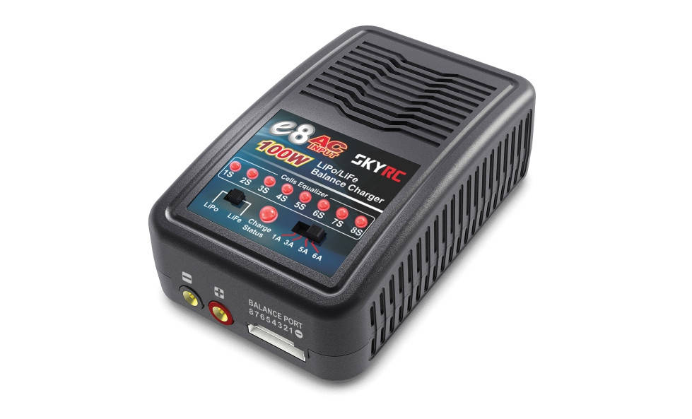 Зарядное устройство SkyRC E8 1/3/5/6A с/БП 100W для LiPo 1-8S аккумуляторов (SK-100096)
Зарядное устройство SkyRC E8 1/3/5/6A с/БП 100W для LiPo 1-8S аккумуляторов (SK-100096)