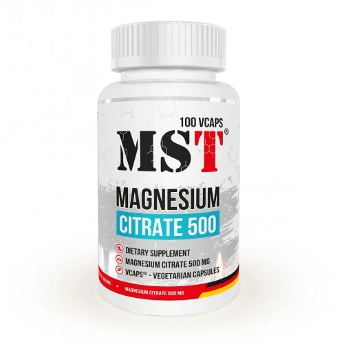 Магний MST Magnesium Citrate 500 mg 100 caps 
Магний MST Magnesium Citrate 500 mg 100 caps