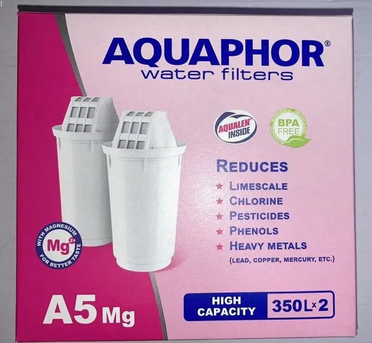 Набор картриджей для фильтра-кувшина Аквафор А5 (+ магний) набор 2 шт.
Набор картриджей для фильтра-кувшина Аквафор А5 (+ магний) набор 2 шт.