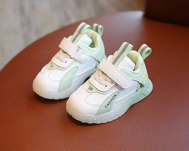 Кроссовки детские для малышей бело салатовые р. 15-22