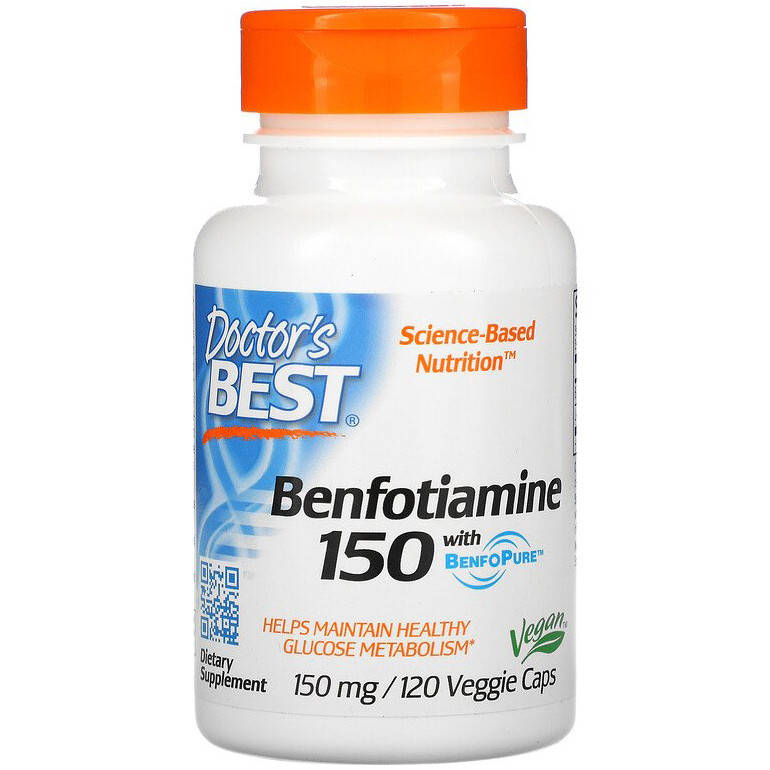 Бенфотиамин Doctor's Best "Benfotiamine" 150 мг, биодоступная форма витамина В1 (120 капсул)
Бенфотиамин Doctor's Best "Benfotiamine" 150 мг, биодоступная форма витамина В1 (120 капсул)