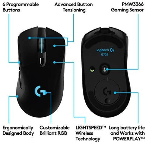 Мышь беспроводная Игровая Logitech G703 Lightspeed HERO 16K Sensor Black! Mega, Черный
Мышь беспроводная Игровая Logitech G703 Lightspeed HERO 16K Sensor Black! Mega, Черный