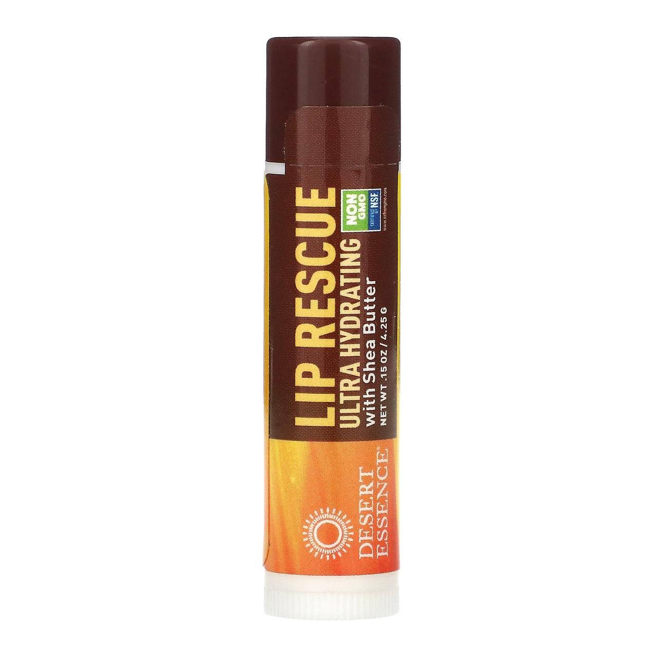 Desert Essence, Lip Rescue, сверхувлажняющий бальзам для губ с маслом ши, 4,25 г (0,15 унции)
Desert Essence, Lip Rescue, сверхувлажняющий бальзам для губ с маслом ши, 4,25 г (0,15 унции)