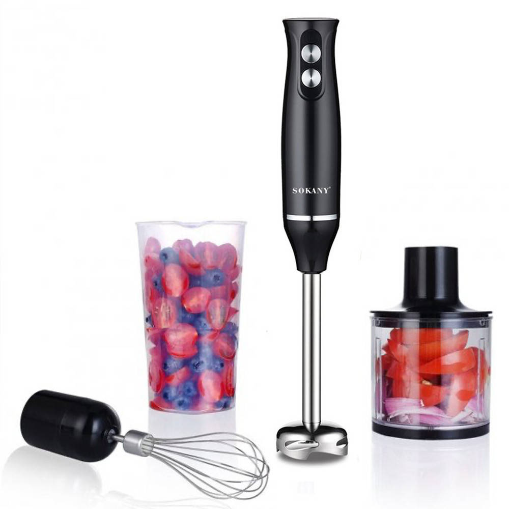Погружной блендер 500 Вт 4в1 с насадками SOKANY WK 1710-4 / Кухонный ручной блендер
Погружной блендер 500 Вт 4в1 с насадками SOKANY WK 1710-4 / Кухонный ручной блендер