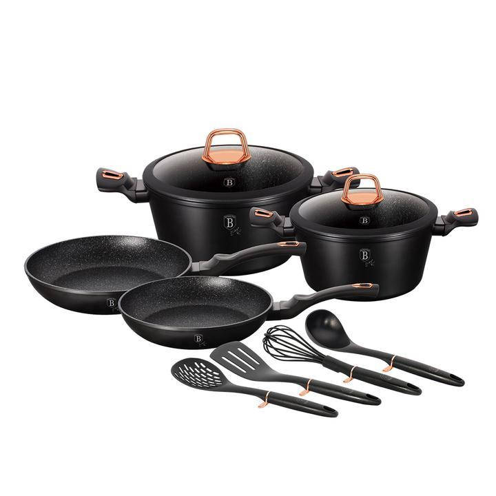 Черный набор посуды из кованного алюминия Berlinger Haus BLACK ROSE Collection BH 6149
Черный набор посуды из кованного алюминия Berlinger Haus BLACK ROSE Collection BH 6149