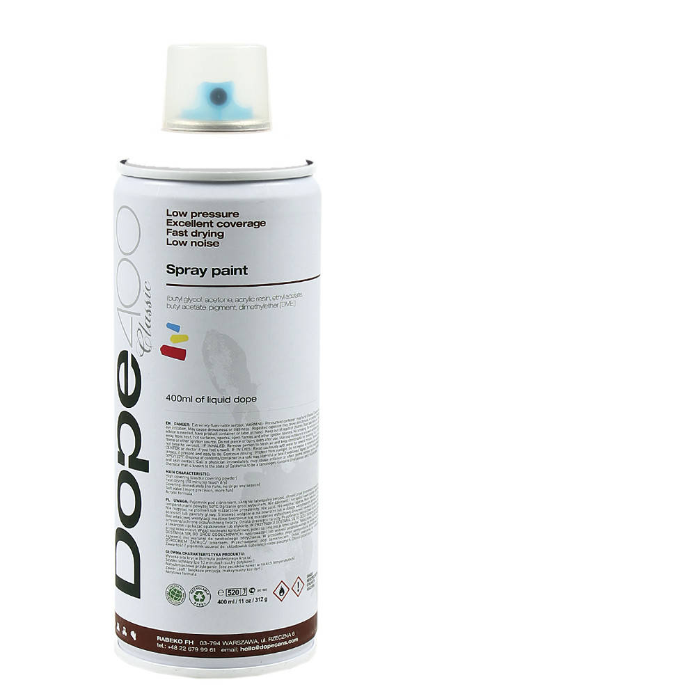 Аэрозольная краска Dope D-200 White 400 мл, Белый
Аэрозольная краска Dope D-200 White 400 мл, Белый