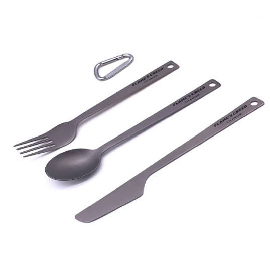 Туристические столовые предметы из титана FLAME'S CREED 3в1 (ложка, вилка, нож) Титановая посуда, Светло-серый
Туристические столовые предметы из титана FLAME'S CREED 3в1 (ложка, вилка, нож) Титановая посуда, Светло-серый
