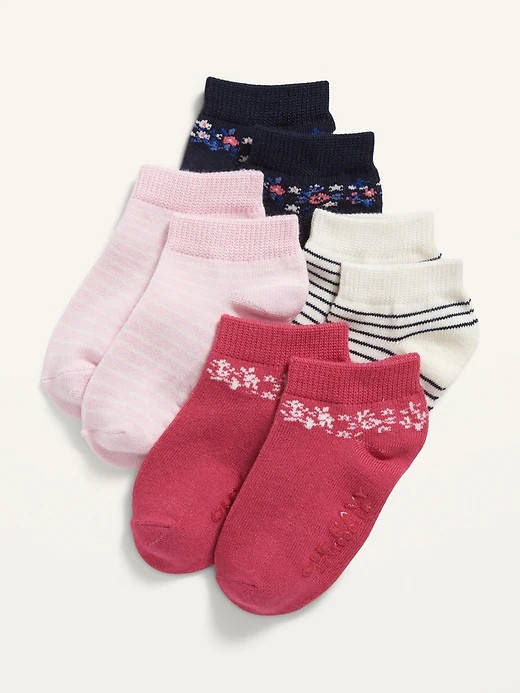 Набор демисезонных заниженных носков в полоску и с цветочным принтом - 4 пары Олд Неви для девочки 2Т-3Т - 17
Набор демисезонных заниженных носков в полоску и с цветочным принтом - 4 пары Олд Неви для девочки 2Т-3Т - 17