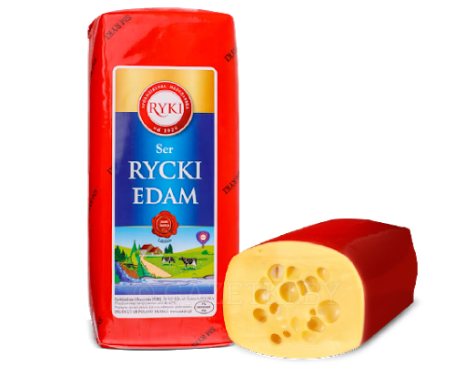 Сыр твердый Rycki Edam ТМ "Ryki" 45% - 500г 
Сыр твердый Rycki Edam ТМ "Ryki" 45% - 500г