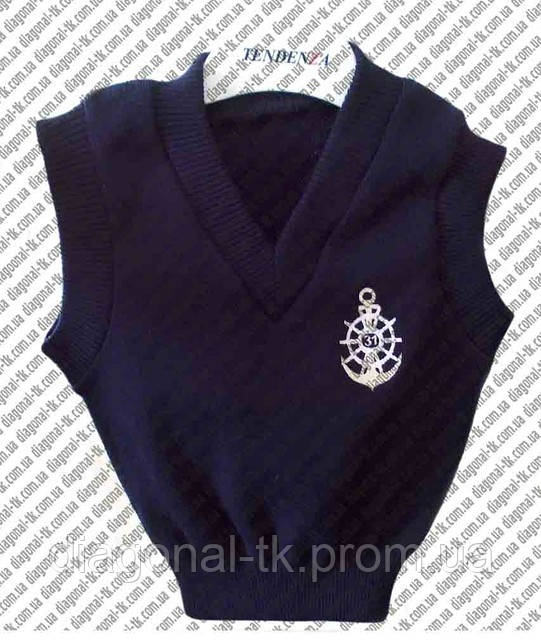 жилет вязаный девочке в школу