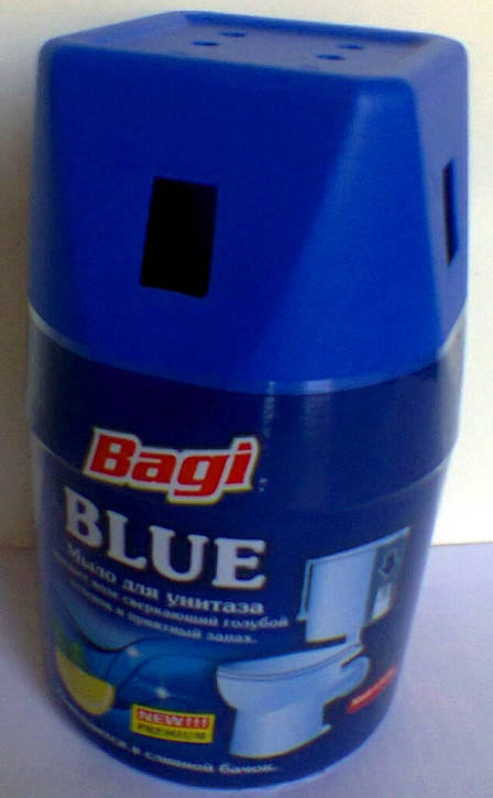 Гигиеническое мыло для сливного бачка Blue Bagi, (Израиль) 150 мл 
Гигиеническое мыло для сливного бачка Blue Bagi, (Израиль) 150 мл