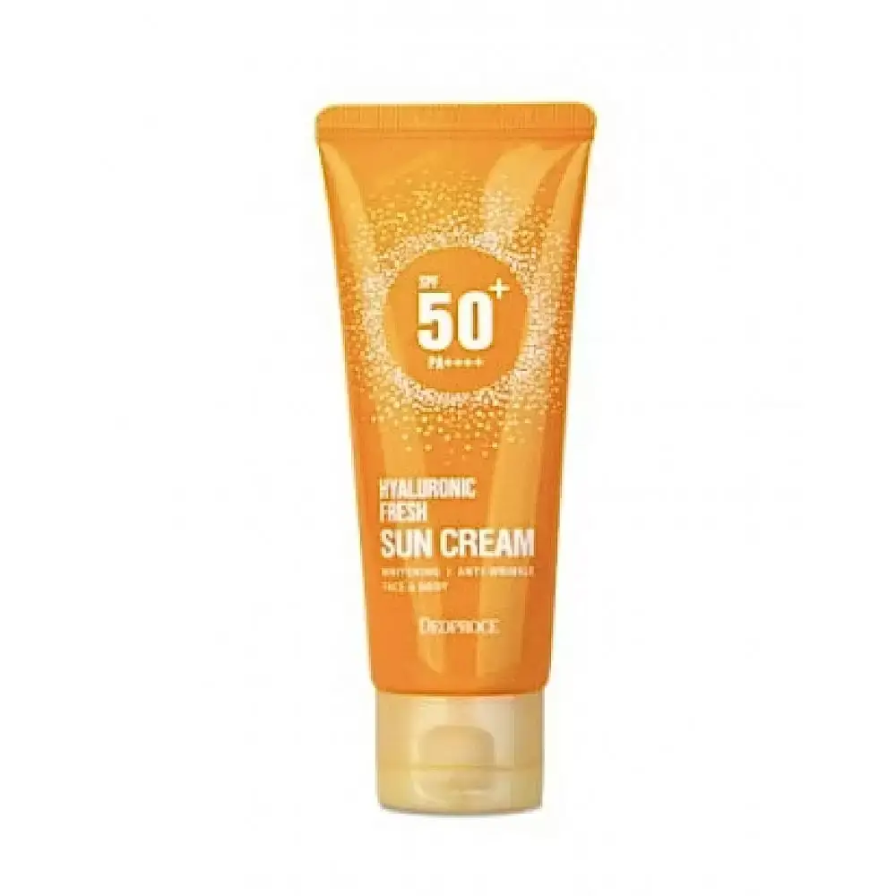 Солнцезащитный крем с гиалуроновой кислотой DEOPROCE HYALURONIC FRESH SUN CREAM SPF50+ PA+++ 50 ml
Солнцезащитный крем с гиалуроновой кислотой DEOPROCE HYALURONIC FRESH SUN CREAM SPF50+ PA+++ 50 ml
