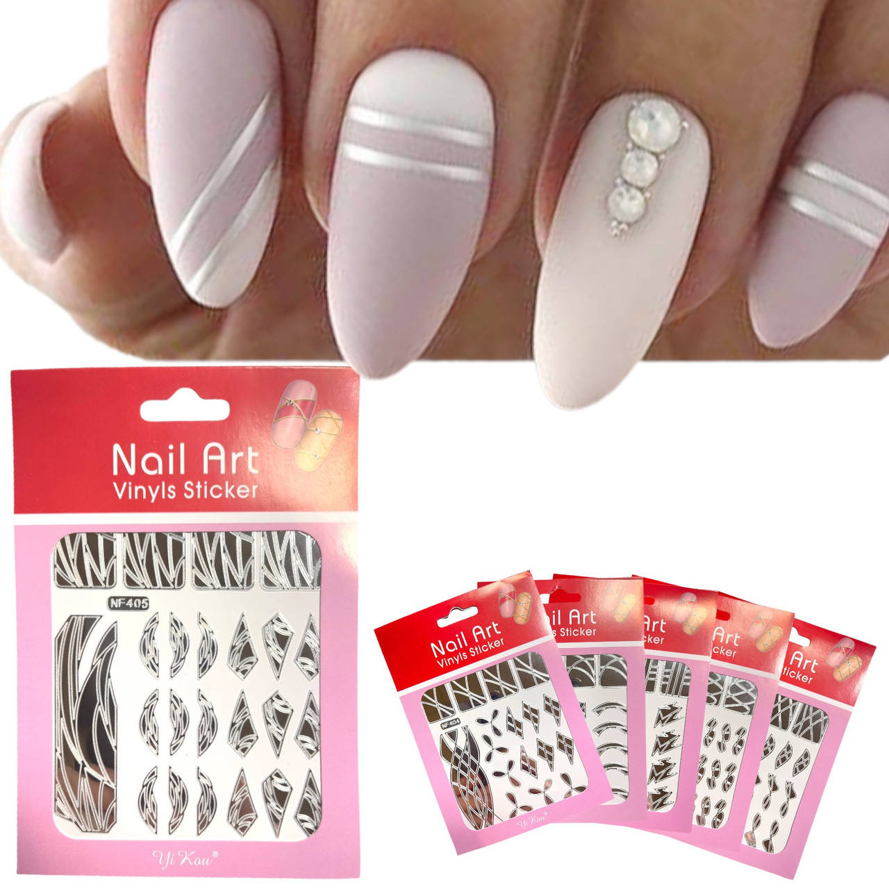 Трафарет Nail Art (виниловые стикеры, наклейки) для дизайна ногтей, СЕРЕБРО, Серебристый
Трафарет Nail Art (виниловые стикеры, наклейки) для дизайна ногтей, СЕРЕБРО, Серебристый