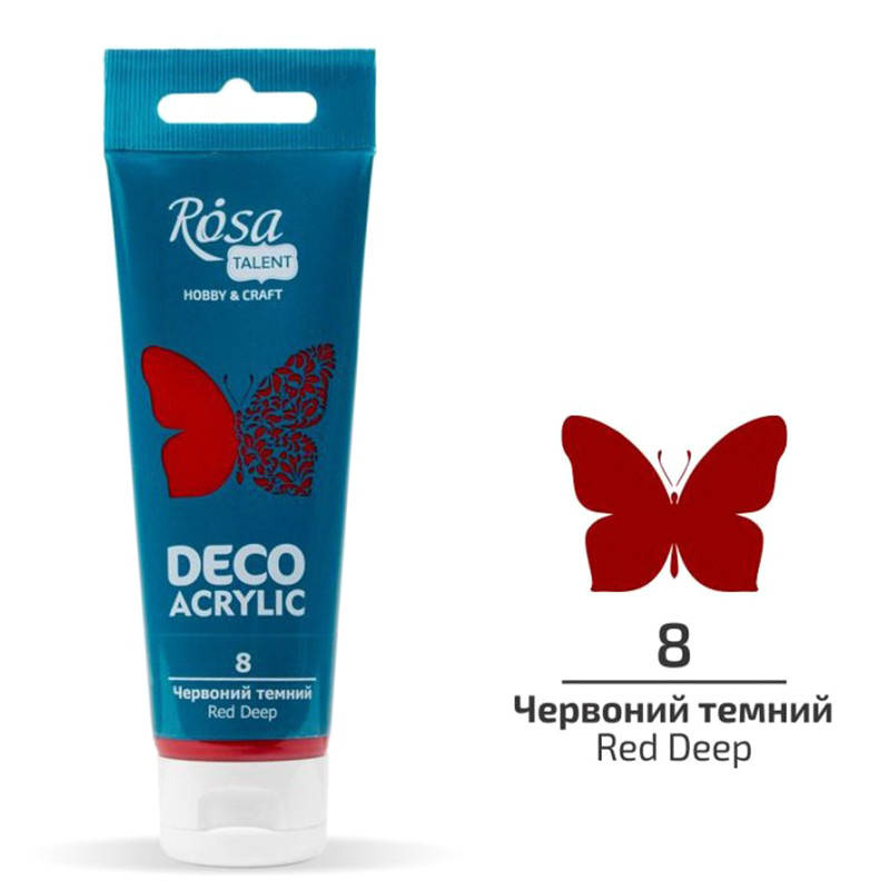 Фарба акрилова для декору ROSA Talent 75 мл матовий (8) Червоний темний (322208), Красный
Фарба акрилова для декору ROSA Talent 75 мл матовий (8) Червоний темний (322208), Красный