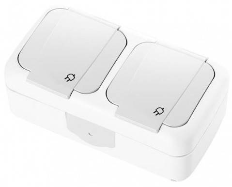 Розетка двойная Viko Palmiye 2-я с крышкой белая IP 54
Розетка двойная Viko Palmiye 2-я с крышкой белая IP 54