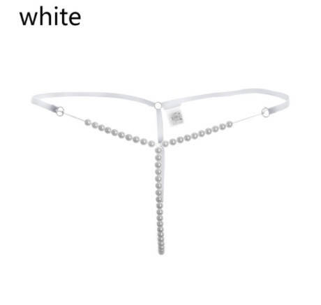 Стринги с жемчугом белые - размер универсальный (на резинке), 50% latex, 50% полиэстер, Белый 
Стринги с жемчугом белые - размер универсальный (на резинке), 50% latex, 50% полиэстер, Белый