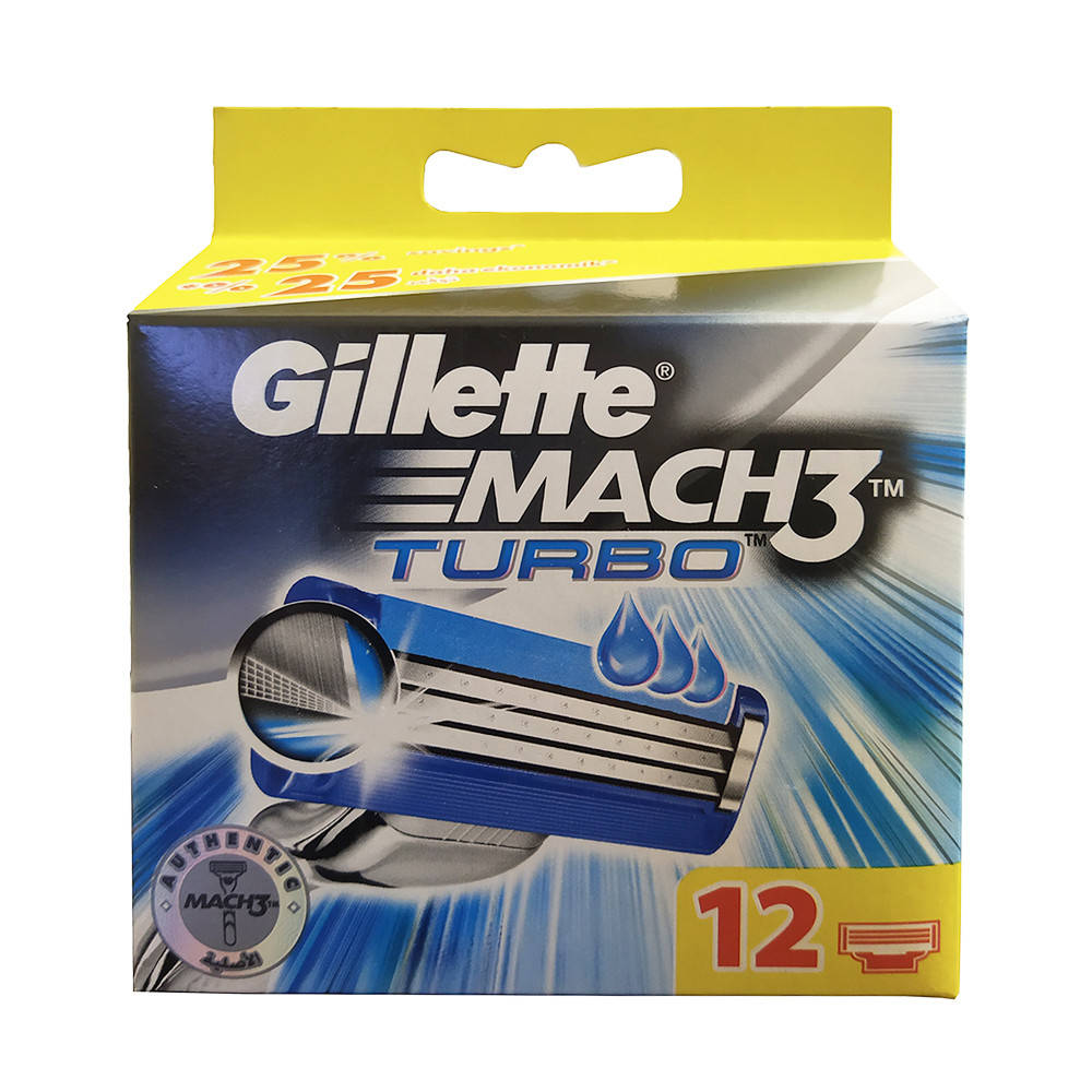Сменные картриджи Gillette Mach3 Turbo 12 шт (3014260298111) 
Сменные картриджи Gillette Mach3 Turbo 12 шт (3014260298111)