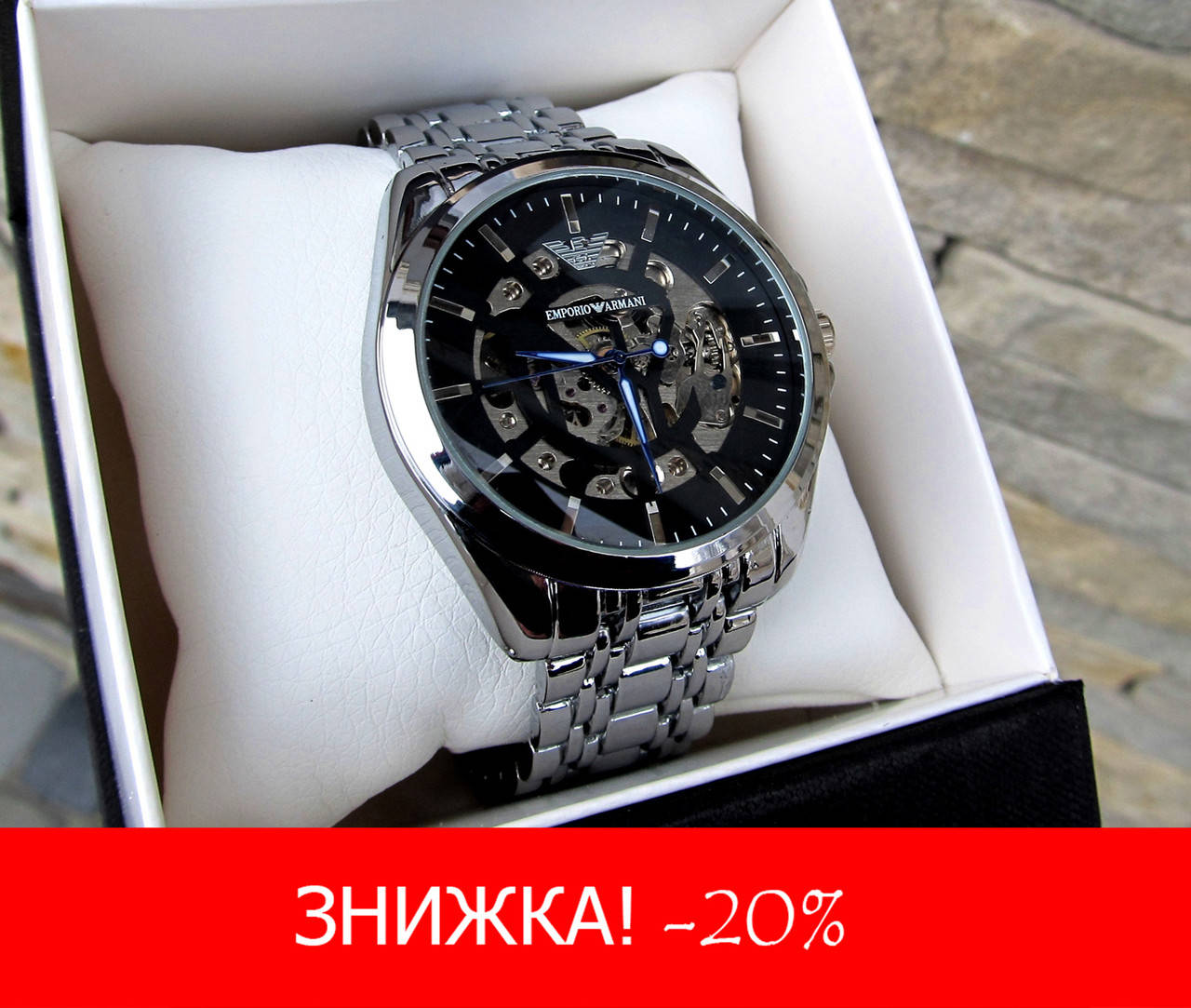 Мужские механические часы Emporio Armani (Эмпорио Армани) серые черный циферблат с автоподзаводом
Мужские механические часы Emporio Armani (Эмпорио Армани) серые черный циферблат с автоподзаводом