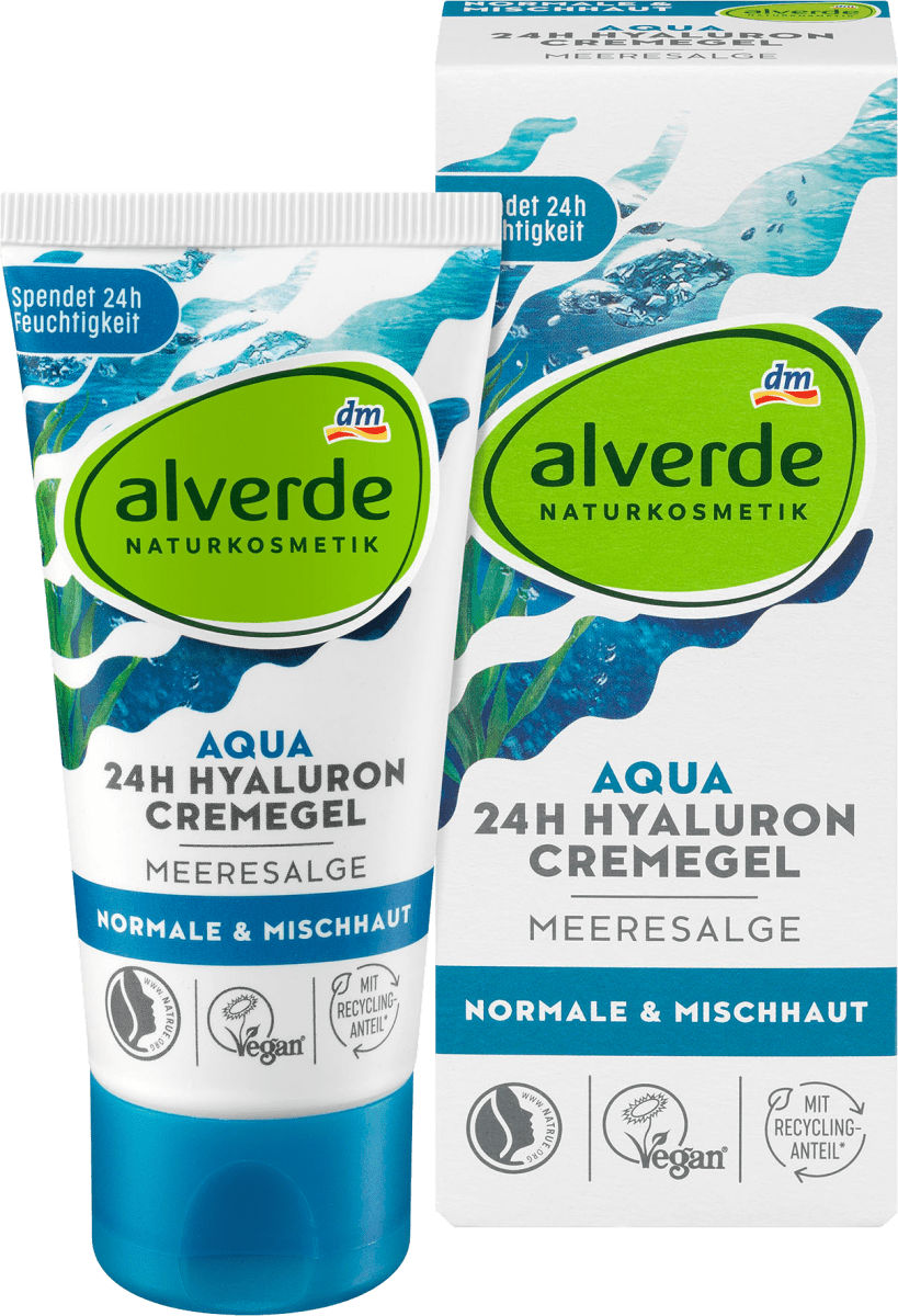 Органический, дневной крем-гель для лица alverde NATURKOSMETIK Aqua 24h Hyaluron Meeresalge, 50 ml.
Органический, дневной крем-гель для лица alverde NATURKOSMETIK Aqua 24h Hyaluron Meeresalge, 50 ml.