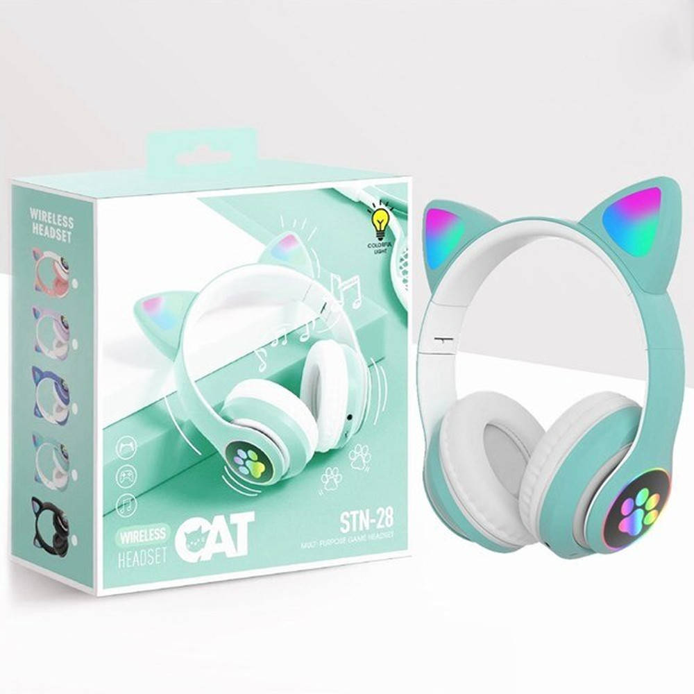 Беспроводные наушники с кошачьими ушками и подсветкой Cat VZV-23M / Bluetooth наушники с микрофоном, Зелёный
Беспроводные наушники с кошачьими ушками и подсветкой Cat VZV-23M / Bluetooth наушники с микрофоном, Зелёный