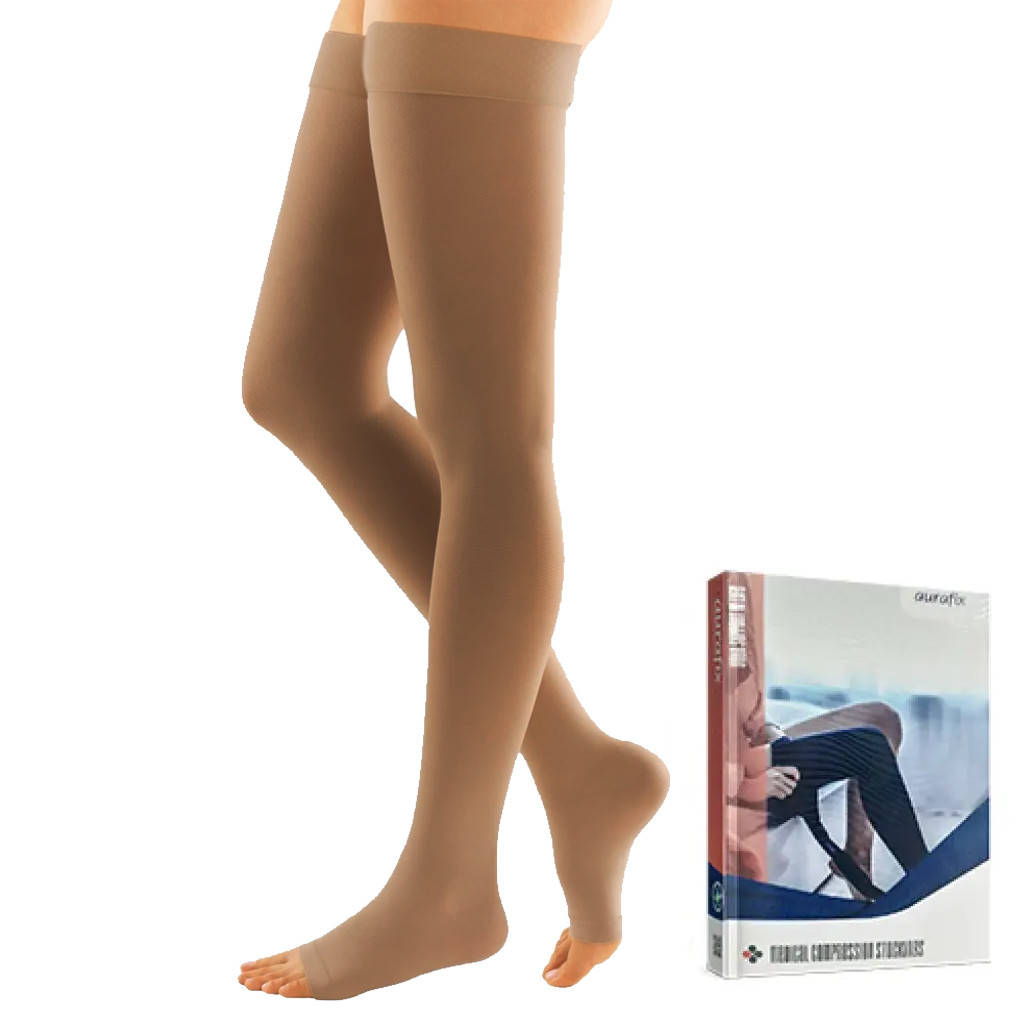 Компресійні панчохи Aurafix AV-113 відкритий носок, 3 клас, бежеві
Компресійні панчохи Aurafix AV-113 відкритий носок, 3 клас, бежеві