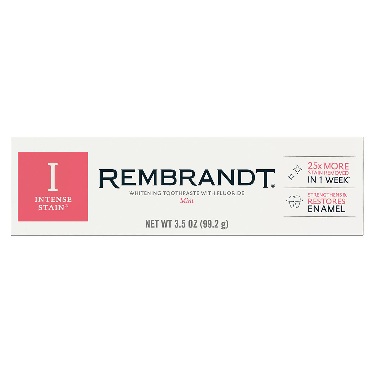Отбеливающая зубная паста Rembrandt Intense Stain, Mint 99.2 грамма 
Отбеливающая зубная паста Rembrandt Intense Stain, Mint 99.2 грамма