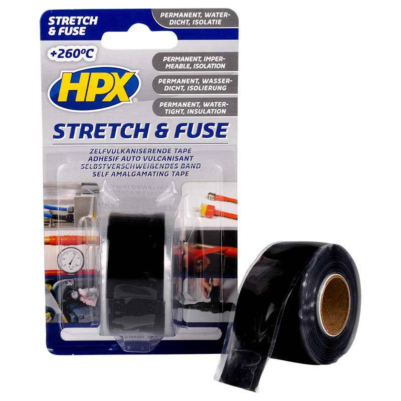 HPX Stretch&Fuse - 25мм х 3м, черная силиконовая вулканизирующая лента для ремонта труб и электроизоляции, Черный
HPX Stretch&Fuse - 25мм х 3м, черная силиконовая вулканизирующая лента для ремонта труб и электроизоляции, Черный