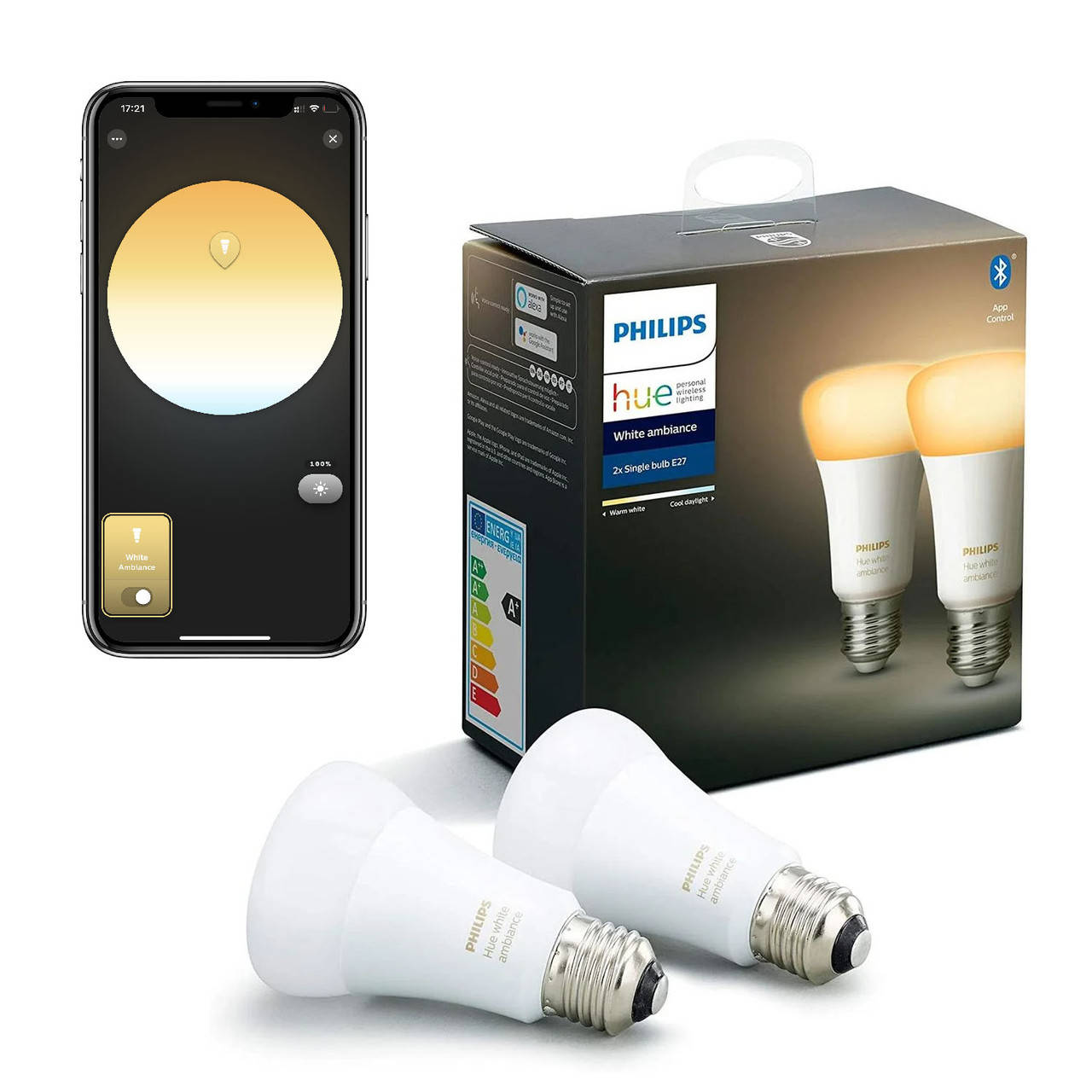 Умные LED лампочки Philips Hue E27 White Ambiance 806лм 60Вт 8.5W ZigBee, Bluetooth, Apple HomeKit 2шт.
Умные LED лампочки Philips Hue E27 White Ambiance 806лм 60Вт 8.5W ZigBee, Bluetooth, Apple HomeKit 2шт.