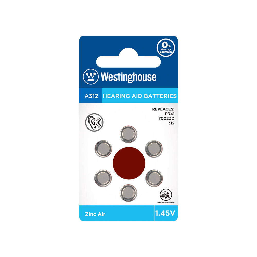 Воздушно-цинковая батарейка Westinghouse для слуховых аппаратов A312/PR41 1.45V 6шт/уп blister
Воздушно-цинковая батарейка Westinghouse для слуховых аппаратов A312/PR41 1.45V 6шт/уп blister
