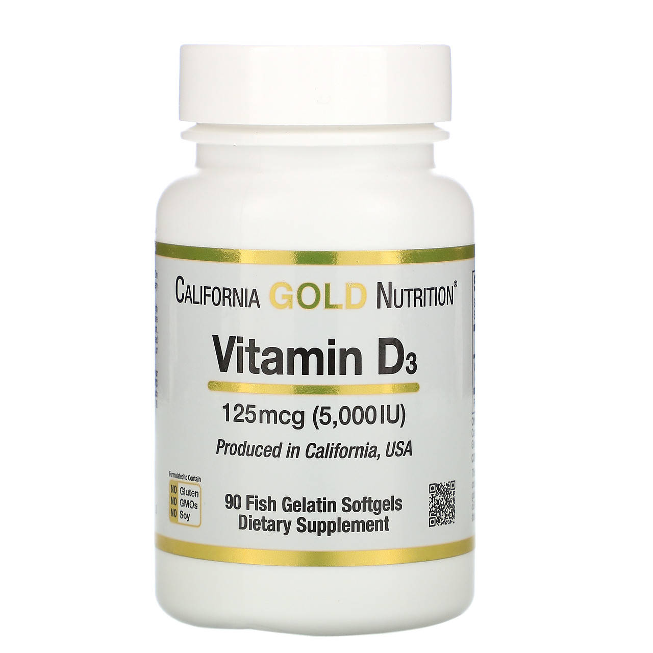 California Gold Nutrition Vitamin D3; 125mcg (5000 IU), Витамин D3 125 мкг (90 капс.) 
California Gold Nutrition Vitamin D3; 125mcg (5000 IU), Витамин D3 125 мкг (90 капс.)