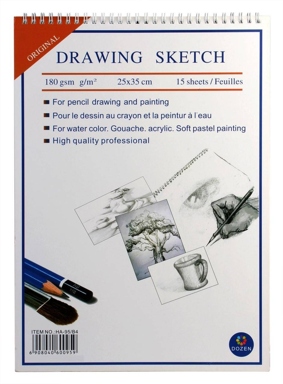 Акварельная бумага B4 15л /180гр. 25*35см\HA-95 (для сух.и аквар. рис-ния на спирали) Drawing sketch 
Акварельная бумага B4 15л /180гр. 25*35см\HA-95 (для сух.и аквар. рис-ния на спирали) Drawing sketch
