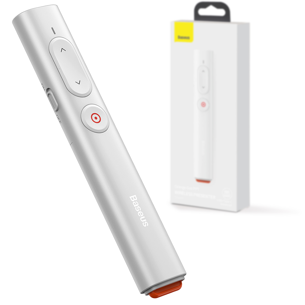 Беспроводной презентер с лазерной указкой Baseus Orange Dot PPT Wireless Presenter (Youth) White
Беспроводной презентер с лазерной указкой Baseus Orange Dot PPT Wireless Presenter (Youth) White