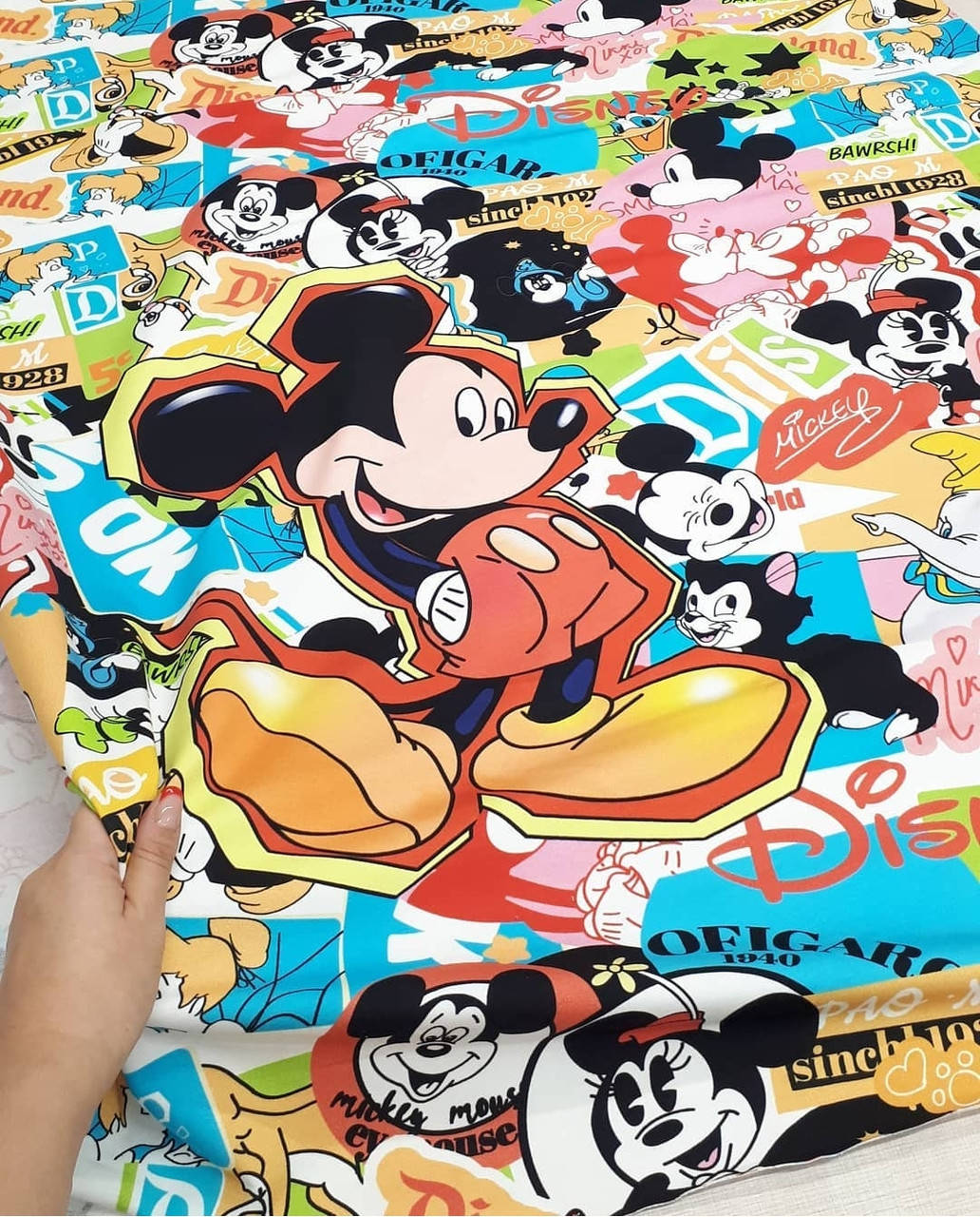 Стрейч кулир купон принт "Большой Микки" - 95*180см. (диджитал) 
Стрейч кулир купон принт "Большой Микки" - 95*180см. (диджитал)