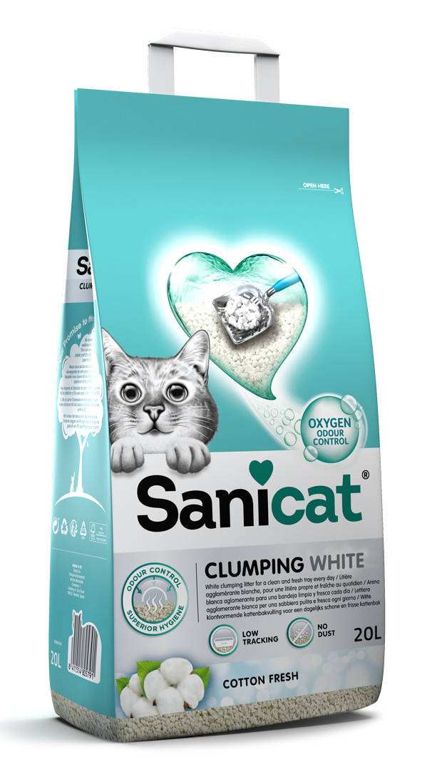 Sanicat Clumping White Cotton Fresh Комкующийся наполнитель из 100% натурального белого бентонита 20л-17кг
Sanicat Clumping White Cotton Fresh Комкующийся наполнитель из 100% натурального белого бентонита 20л-17кг